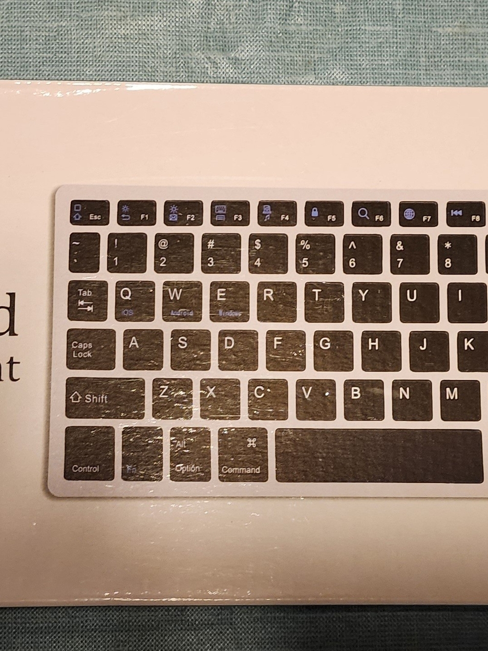 Wireless Bluetooth Keyboard - Black Keys on Silver Case For Apple Mac OS